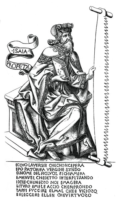 Profeten Jesaja med instrumentet for sitt martyrium, 1400-tallet, 1870 av Unbekannt