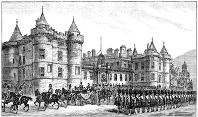 Dronningen forlater Holyrood Palace, Edinburgh, 1886, 1900 av Unbekannt