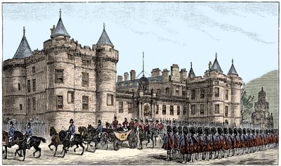 Dronningen forlater Holyrood Palace, Edinburgh, 1886, 1900 av Unbekannt