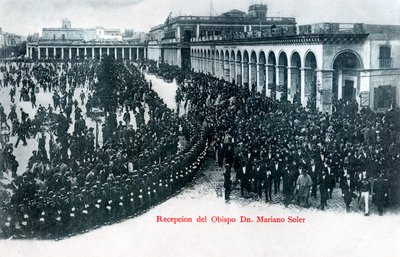 Mottakelsen til biskop Mariano Soler, Montevideo, Uruguay, ca 1900-tallet av Unbekannt