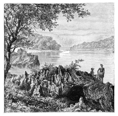 Elven Salwen, ovenfor Moulmein, Myanmar, 1895 av Unbekannt