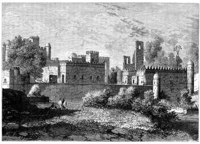 Det kongelige palasset i Gondar, den gamle hovedstaden i Abessinia, ca 1890 av Unbekannt