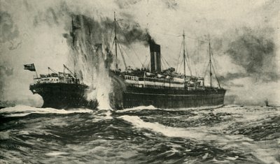 Senkingen av SS Arabic, første verdenskrig, 19. august 1915, c1920. av Unbekannt