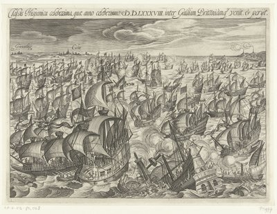 Senkingen av den spanske armadaen i 1588, 1601 av Unbekannt
