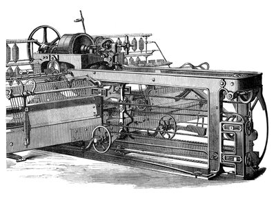 Det spinnende muldyret, c1880 av Unbekannt