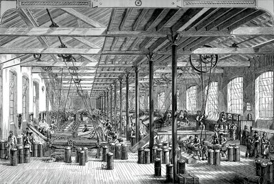Spinnerommet i Shadwell rope works, c1880 av Unbekannt