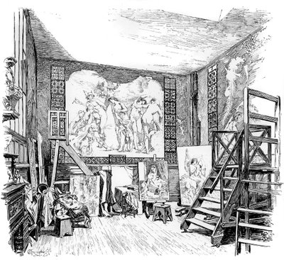 Studioet til Paul-Jacques-Aime Baudry, c1880-1882 av Unbekannt