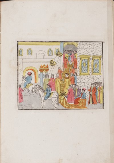 Bryllupsseremonien til tsar Mikhail Feodorovich og Yevdokiya Lukyanovna, 1810 av Unbekannt