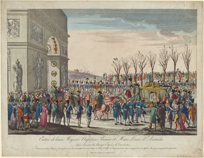 Bryllupsprosesjonen til Napoleon og Marie-Louise langs Champs Elysées 2. april 1810, 181 av Unbekannt