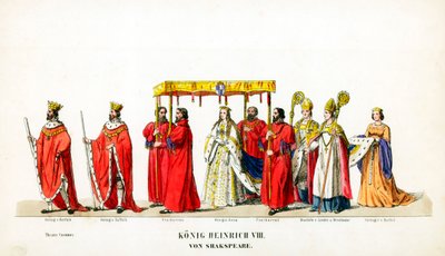 Teaterkostymedesign for Shakespeares skuespill, Henry VIII, 1800-tallet av Unbekannt