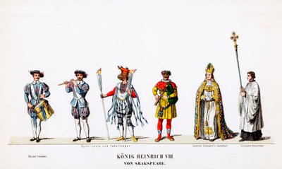 Teaterkostymedesign for Shakespeares skuespill, Henry VIII, 1800-tallet av Unbekannt