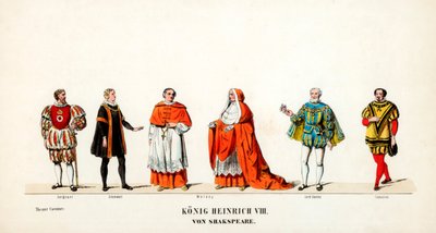 Teaterkostymedesign for Shakespeares skuespill, Henry VIII, 1800-tallet av Unbekannt