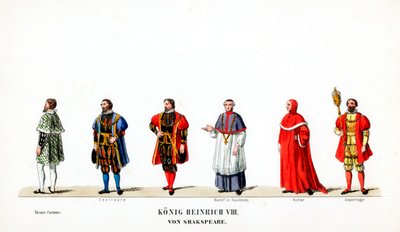 Teaterkostymedesign for Shakespeares skuespill, Henry VIII, 1800-tallet av Unbekannt