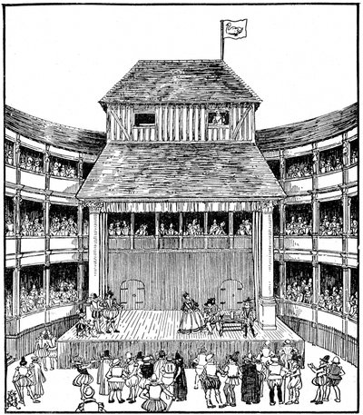 Teater eller skuespillhus på tiden til Elizabeth I av Unbekannt