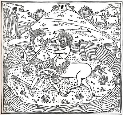 Theseus and the Centaur, Plutarch: Lives of Parallels, 1491, 1917 av Unbekannt