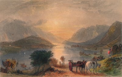 Thirlmere til Helvellyn nc. Fra Raven Crag, ca 1830-tallet. av Unbekannt