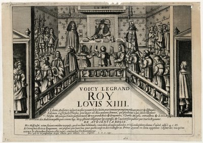 Dette er den gode kongen Ludvig XIV. Konge gir offentlig audiens, 1668. av Unbekannt