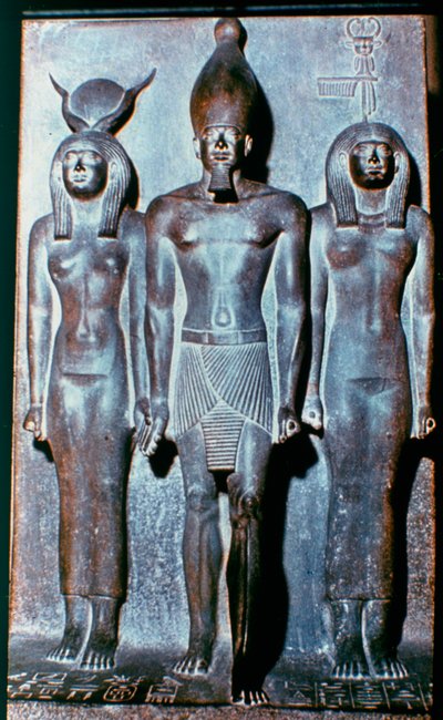Tre egyptiske figurer, Egypt, 2600 f.Kr av Unbekannt