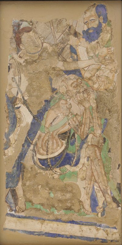 Tre figurer, fra hule 224, 4.-6. århundre. av Unbekannt