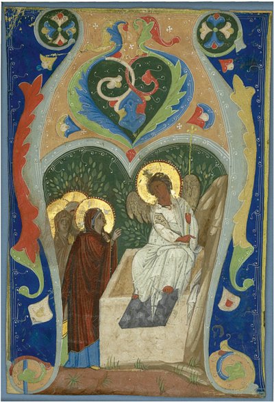 Tre Marie og den brennende engelen ved graven. Opprinnelig, ca 1310 av Unbekannt