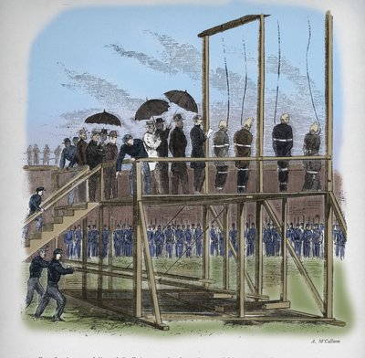 Tre menn og en kvinne hengt for attentatet på Lincoln, c1865, 1938 av Unbekannt