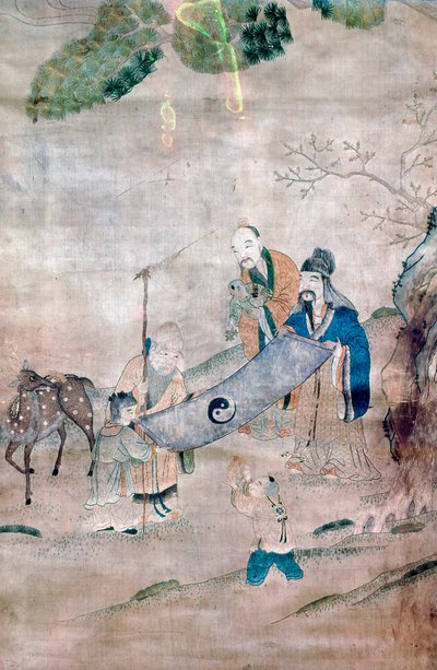 Tre vismenn fra Tai Chi, kinesisk, 1600- eller 1700-tallet av Unbekannt