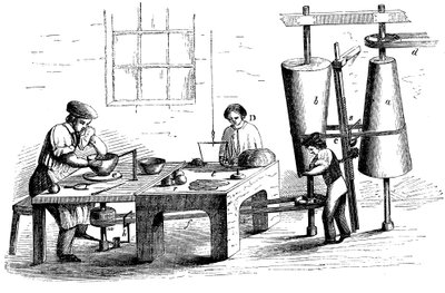 Kaster et lerkar, c1860 av Unbekannt