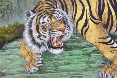 Tigermaleri ved Bongeunsa-tempelet, Seoul, Coree du Sud av Unbekannt
