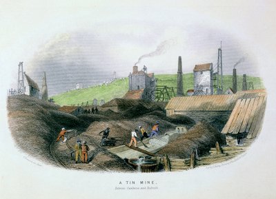 Tinngruve mellom Camborne og Redruth, Cornwall, c1860 av Unbekannt
