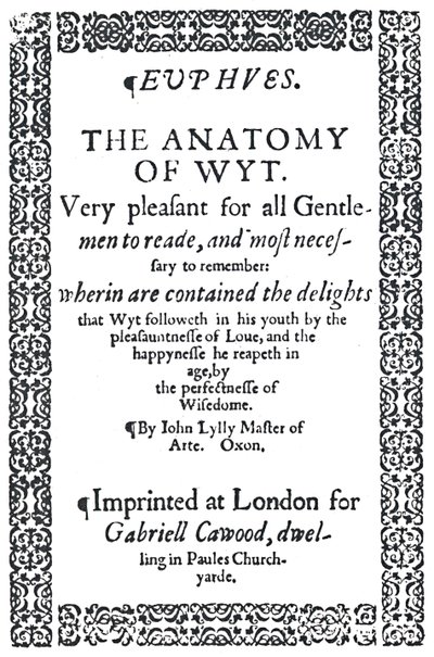 Tittelside til John Lylys Euphues eller The Anatomy of Wit, første utgave, 1579, 1942. av Unbekannt