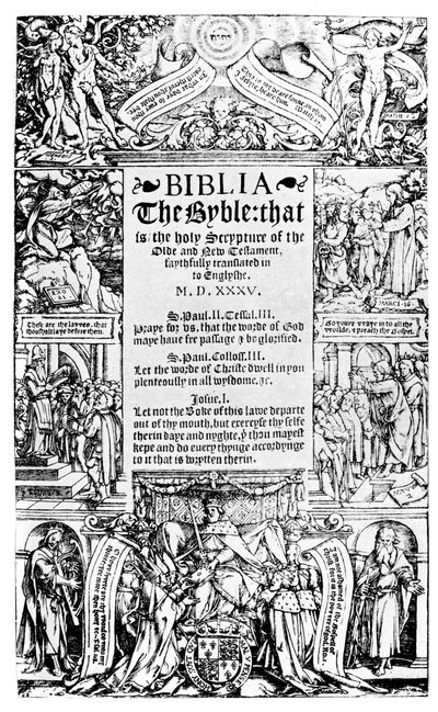 Tittelside til Coverdale Bible, 1535 1926 av Unbekannt