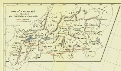 Tokaido & Nakasendo for å illustrere Sekigahara-kampanjen, 1903. av Unbekannt