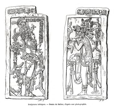 Toltec-skulpturer, Mexico, 1800-tallet av Unbekannt