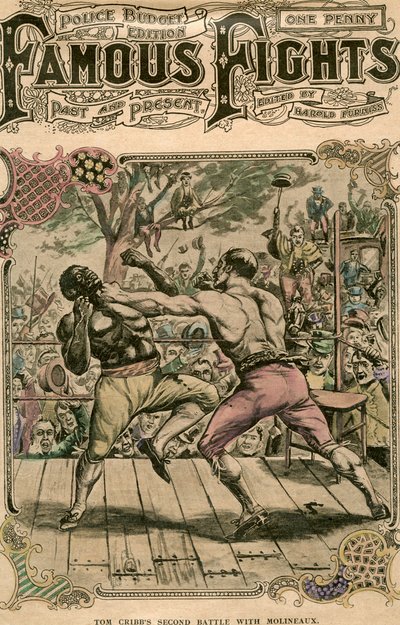 Tom Cribbs andre kamp med Molineaux, 1811 sent på 1800- eller begynnelsen av 1900-tallet av Unbekannt