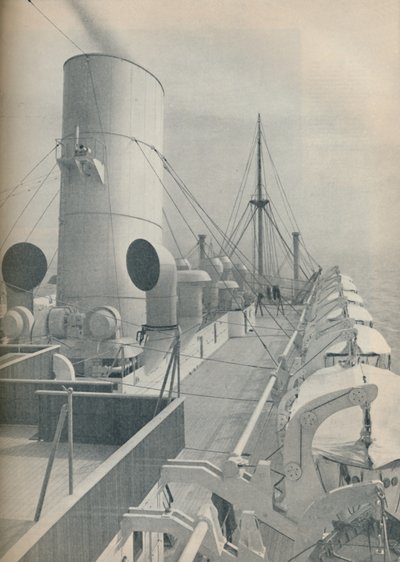 Top Deck of the Strathmore med moderne livbåter, 1936 av Unbekannt
