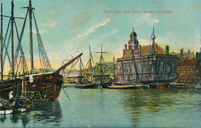 Rådhus og kai, Great Yarmouth, Norfolk, c1905 av Unbekannt