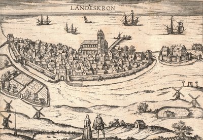 Byen Landskrona, Sverige, 1580-tallet av Unbekannt