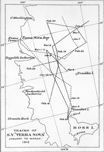 Spor av S.Y. Terra Nova - januar til mars 1912, 1913 av Unbekannt