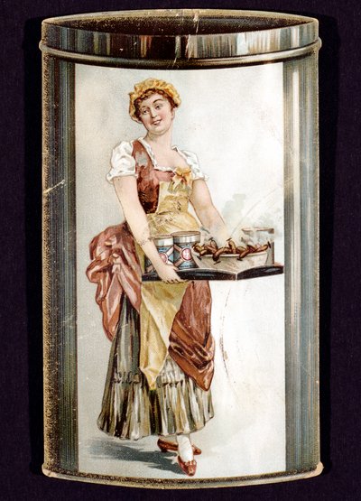 Handelskort for hermetiske Frankfurters produsert av Heinrich Bauer fra Frankfurt am Main, Tyskland, c1895 av Unbekannt