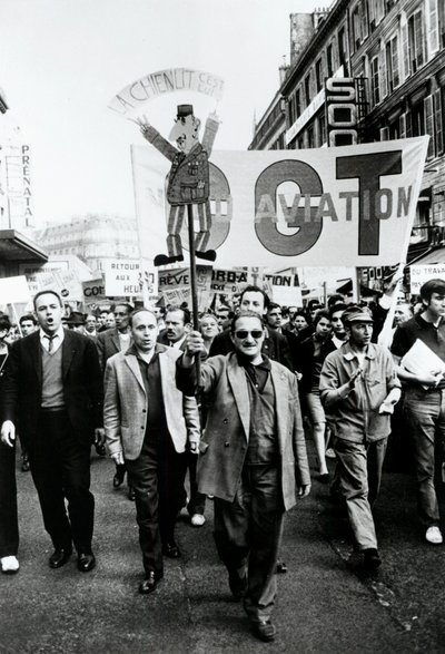 Fagforeningsmarsj, Paris, 1968. av Unbekannt