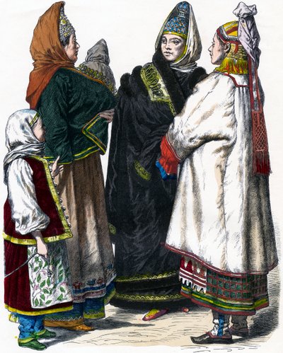 Tradisjonell russisk drakt, c1850 av Unbekannt