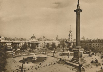 Trafalgar Square. Hvor Kings Falcons En gang ble holdt sammen med The Royal Horses, c1935. av Unbekannt