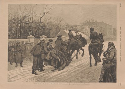 Transport av den sårede tsaren Alexander II etter attentatet, 1881. av Unbekannt