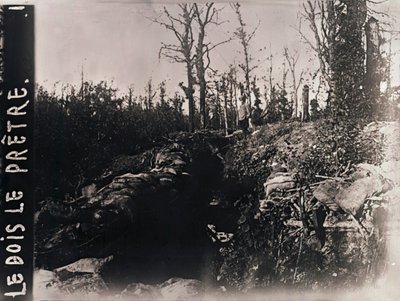 Trenches, Bois-le-Prêtre, Lorraine, Nord-Frankrike, c1914-c1918 av Unbekannt