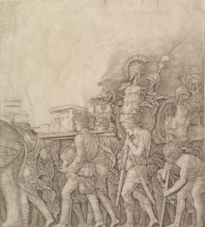 Triumf av Cæsar: Soldater som bærer trofeer, ca. 1490. av Unbekannt