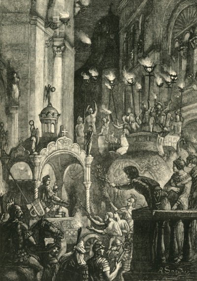 Triumf av Heraclius i Konstantinopel, 629AD, 1890. av Unbekannt