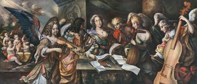 Trompeter, kjele-tromme, fiolin, shawm, lutt og viola da gamba, 1948 av Unbekannt