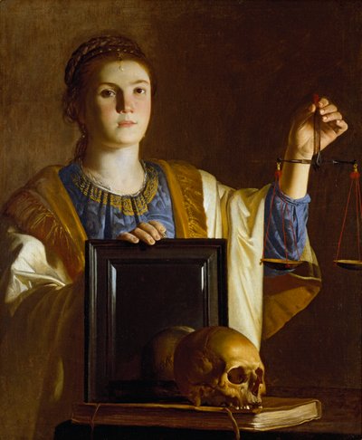 Truth presenting a Mirror to the Vanities of the World, c1620-1630 av Unbekannt