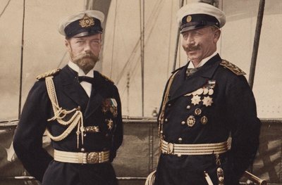 Tsar Nicholas II og Kaiser Wilhelm II i Björkö, 1905. av Unbekannt
