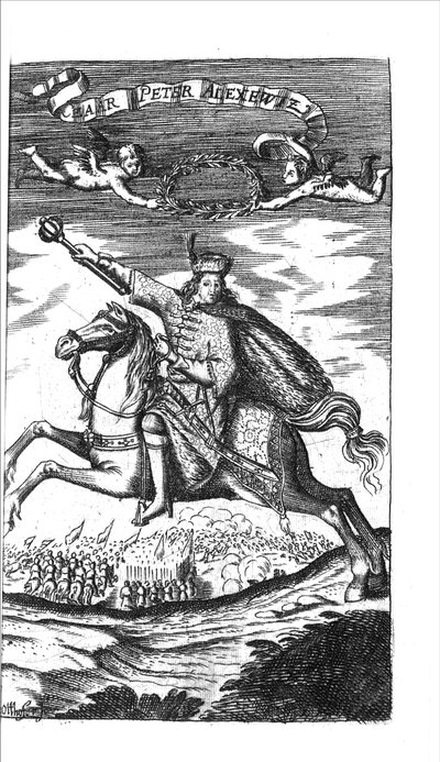 Tsar Peter I Alexeyevich fra Georg Adam Schleissing Derer beiyden Czaaren i Reussland Ivan og Peter Alexewiz, 1693 av Unbekannt